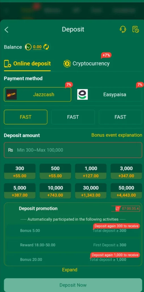 JJ99 Game deposit image