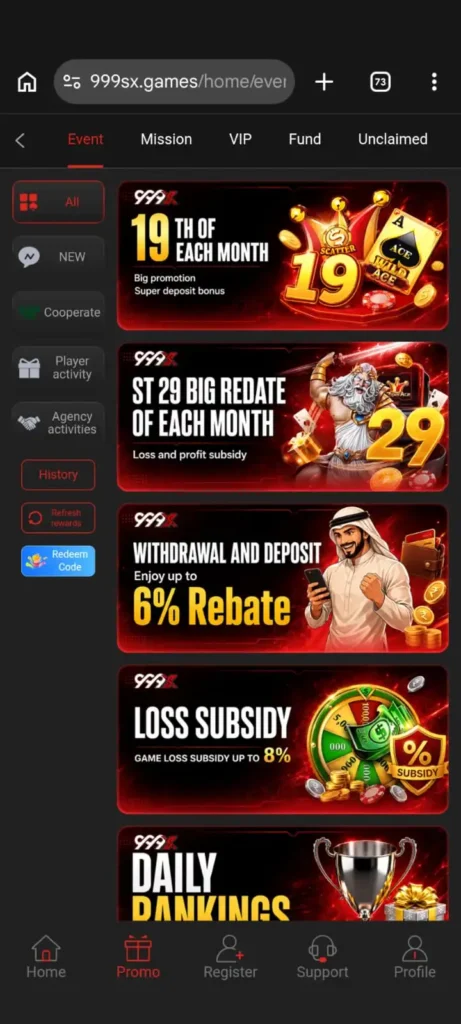 game bonus page