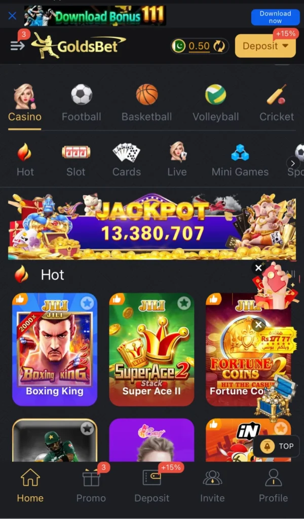 Gold Bets Game Homepage image