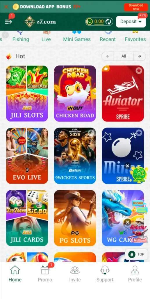 Z7 Game Home page